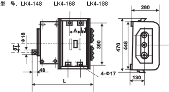 LK4系列主令控制器外形尺寸