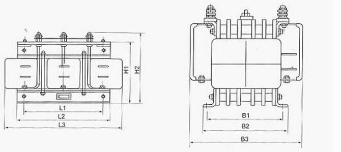 BP3系列频敏变阻器外形及安装尺寸